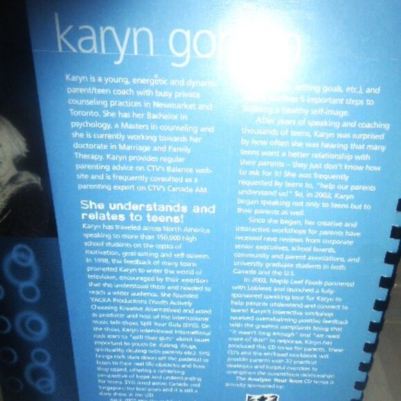 Analyze YOUR TEEN CD Series Karyn Gordoon 4 Cd's & Book Audio Book Communicate - Picture 5 of 10